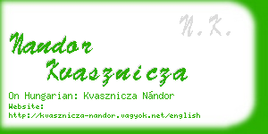 nandor kvasznicza business card